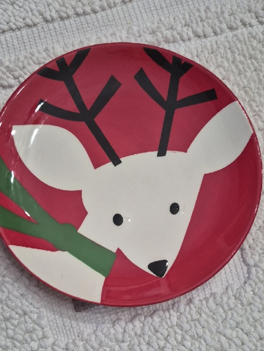 TARGET BE MERRY Red Reindeer Appetizer Plates (Set of 2) 2010